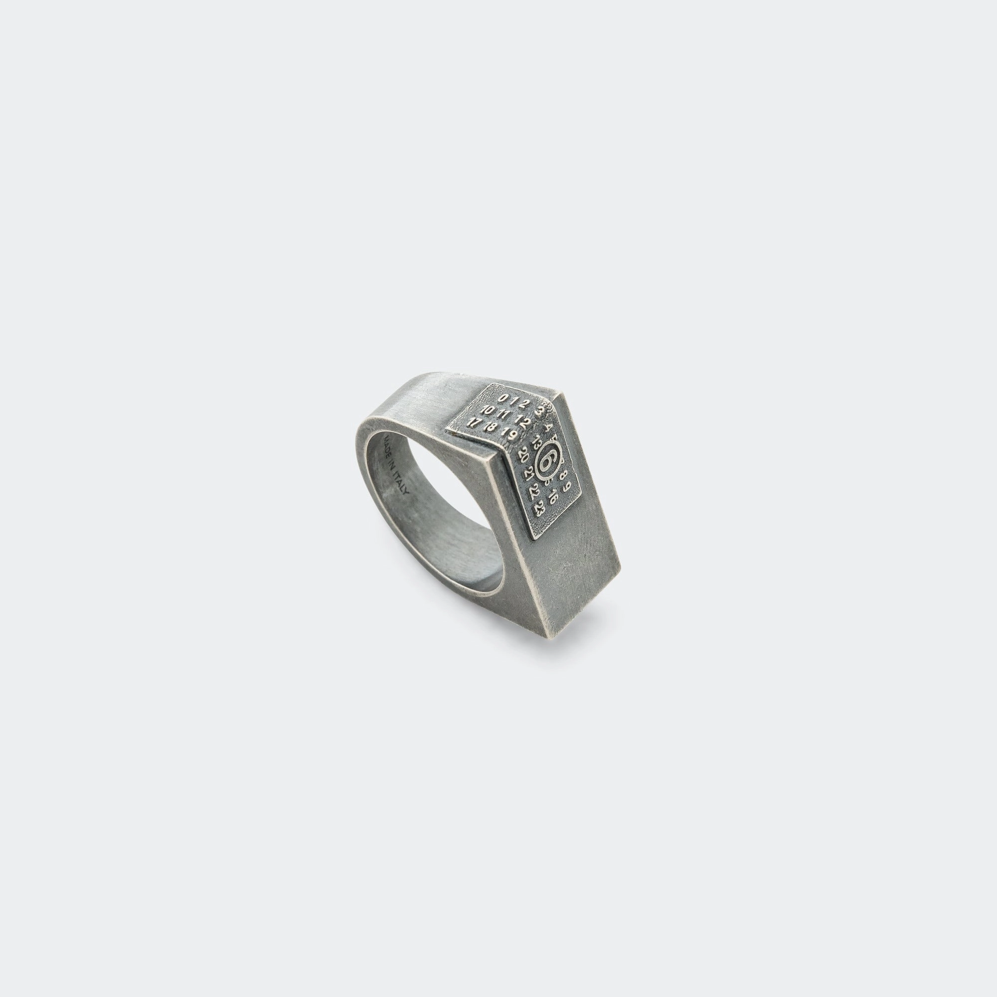 Minimal Logo 4mm Flat Ring - Silver Toned Brass