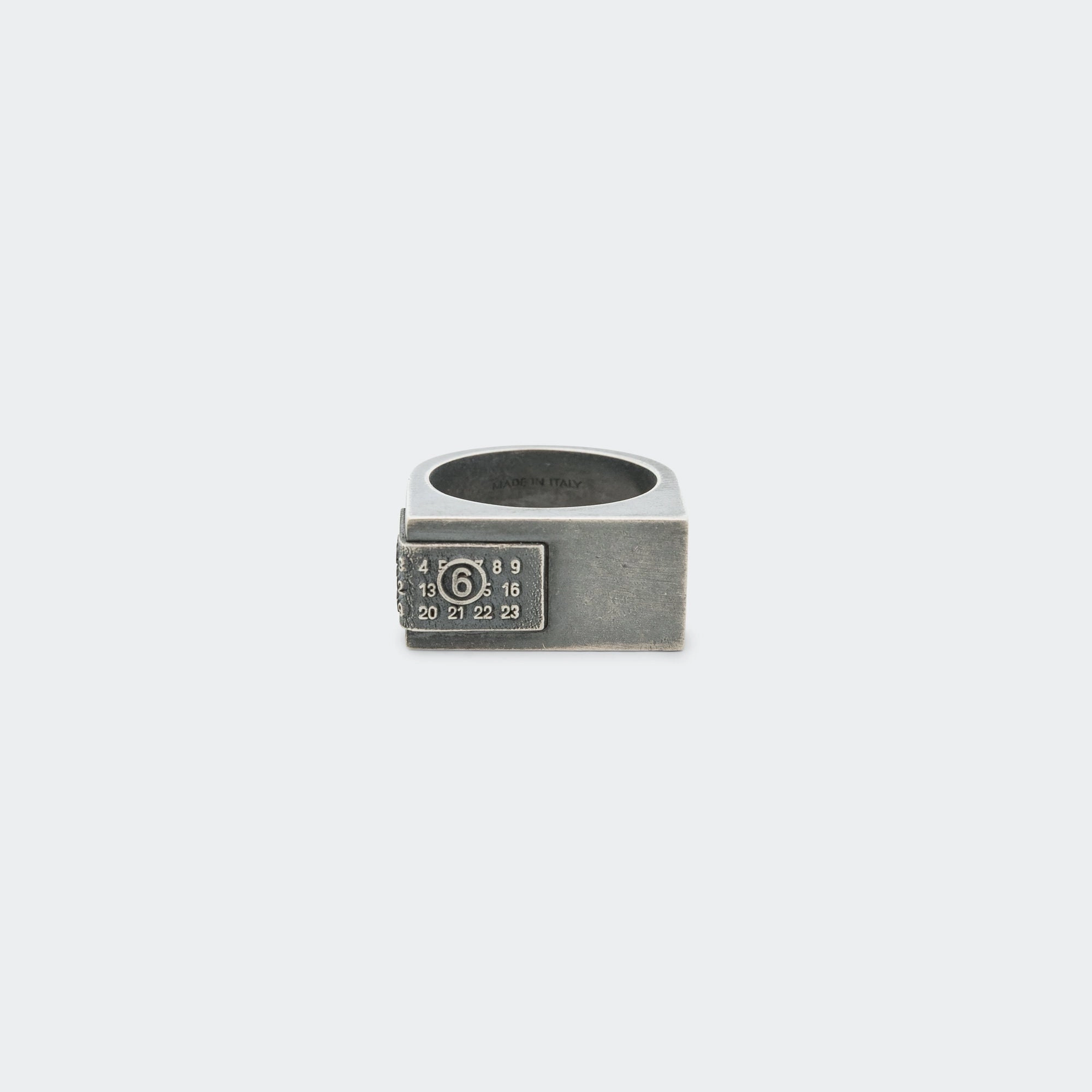 Minimal Logo 4mm Flat Ring - Silver Toned Brass
