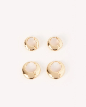 MYA EARRINGS 2 PACK - GOLD PLATED 18K