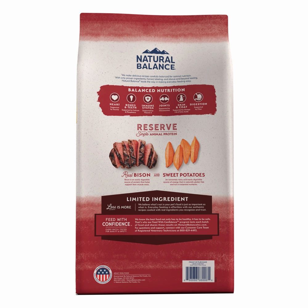Natural Balance L.I.D. Limited Ingredient Diets Sweet Potato and Bison Dry Dog Food