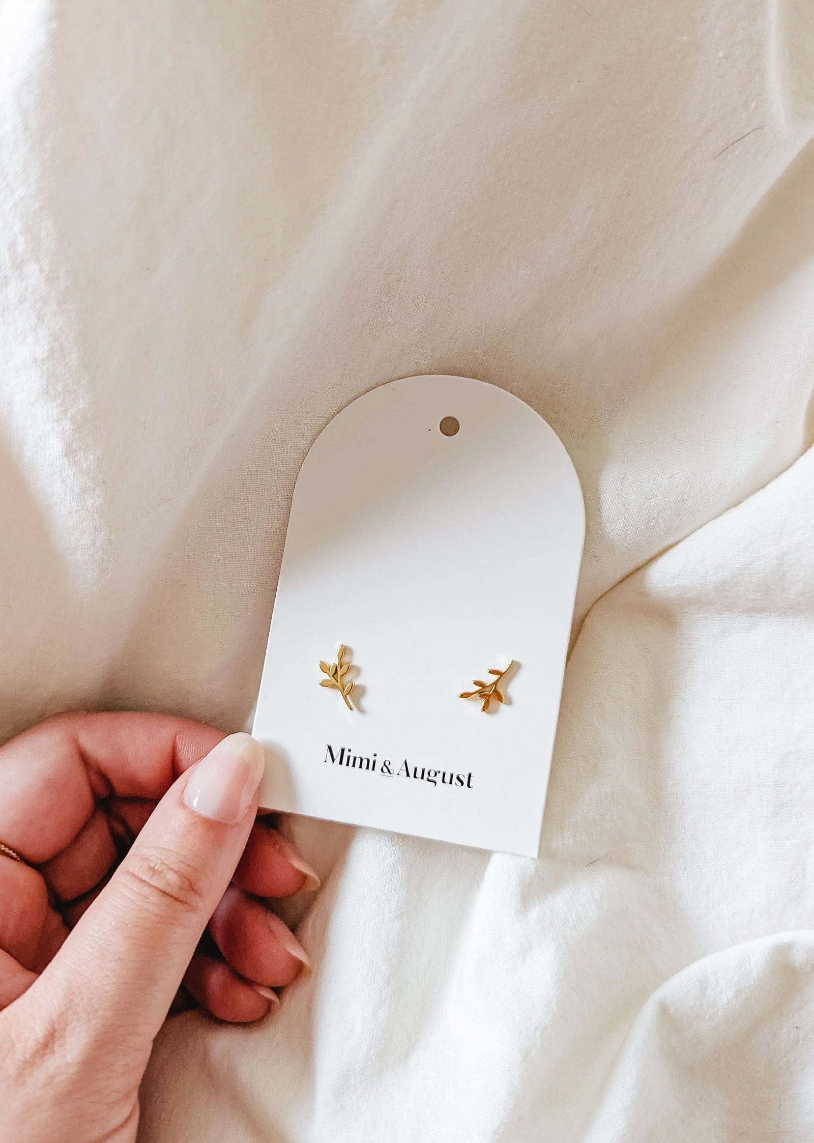 Olive branch - Gold plated earrings