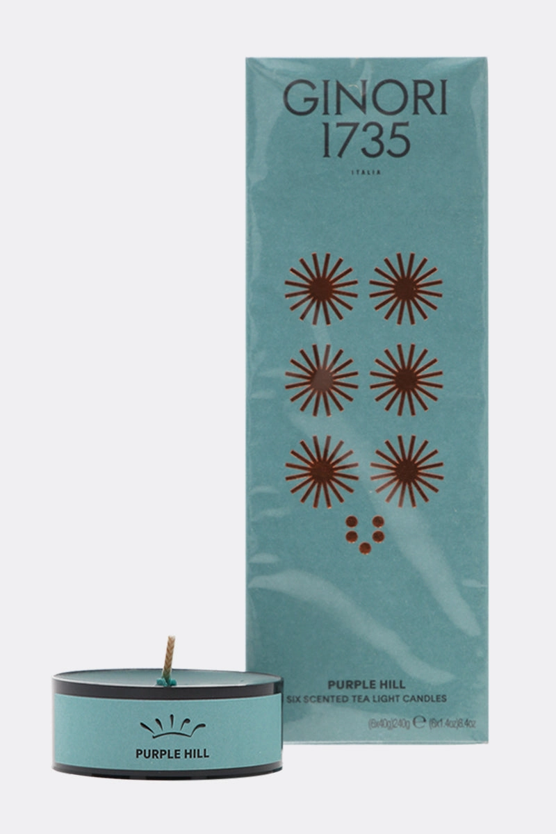 Purple Hill six scented tea light candles