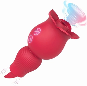 Quusvik 2-in-1 Rose Sucking Vibrator with Tongue Simulation for Women