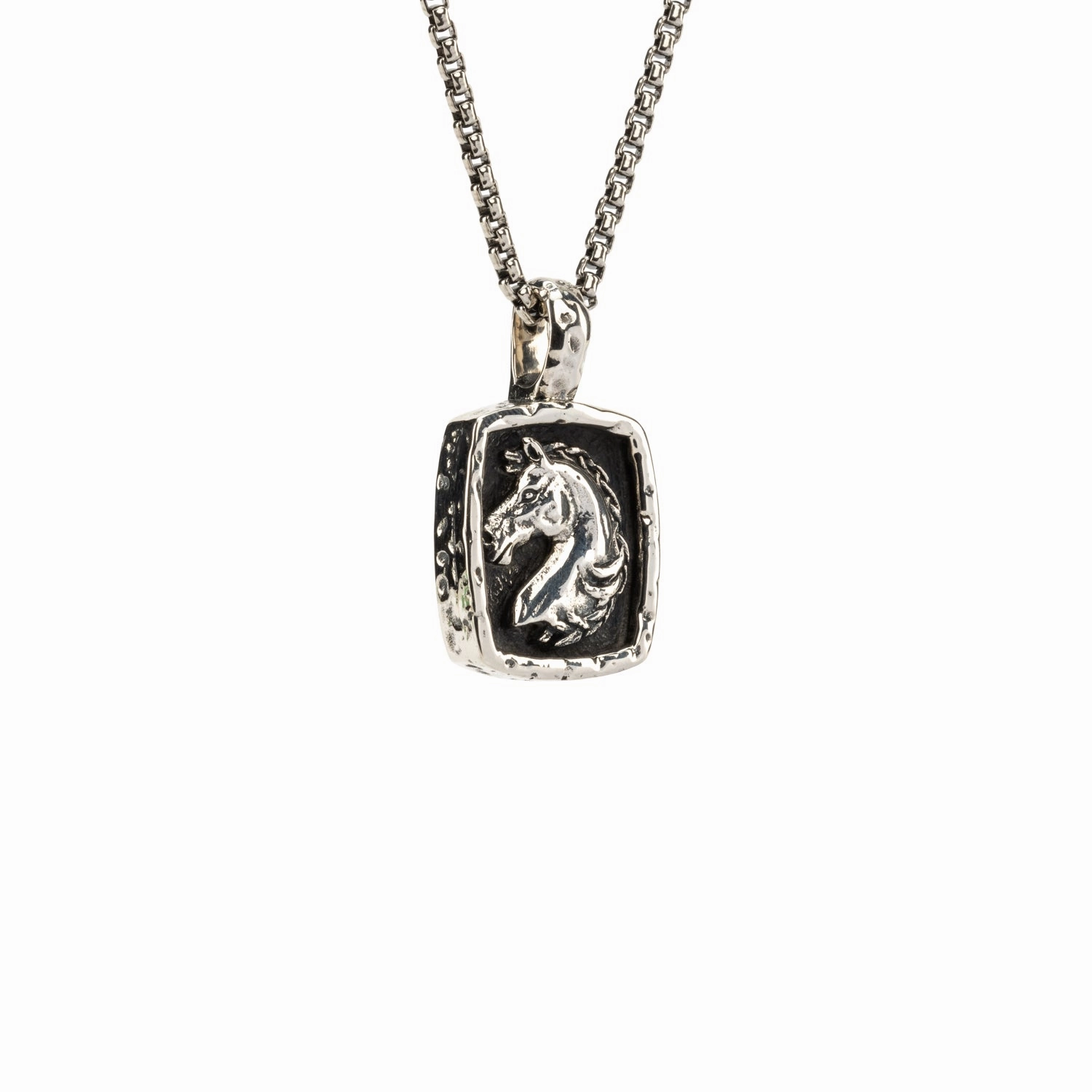 Silver or Silver and Bronze Horse Pendant Small