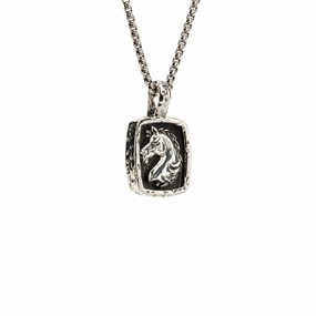 Silver or Silver and Bronze Horse Pendant Small