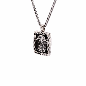 Silver or Silver and Bronze Raven Pendant Small