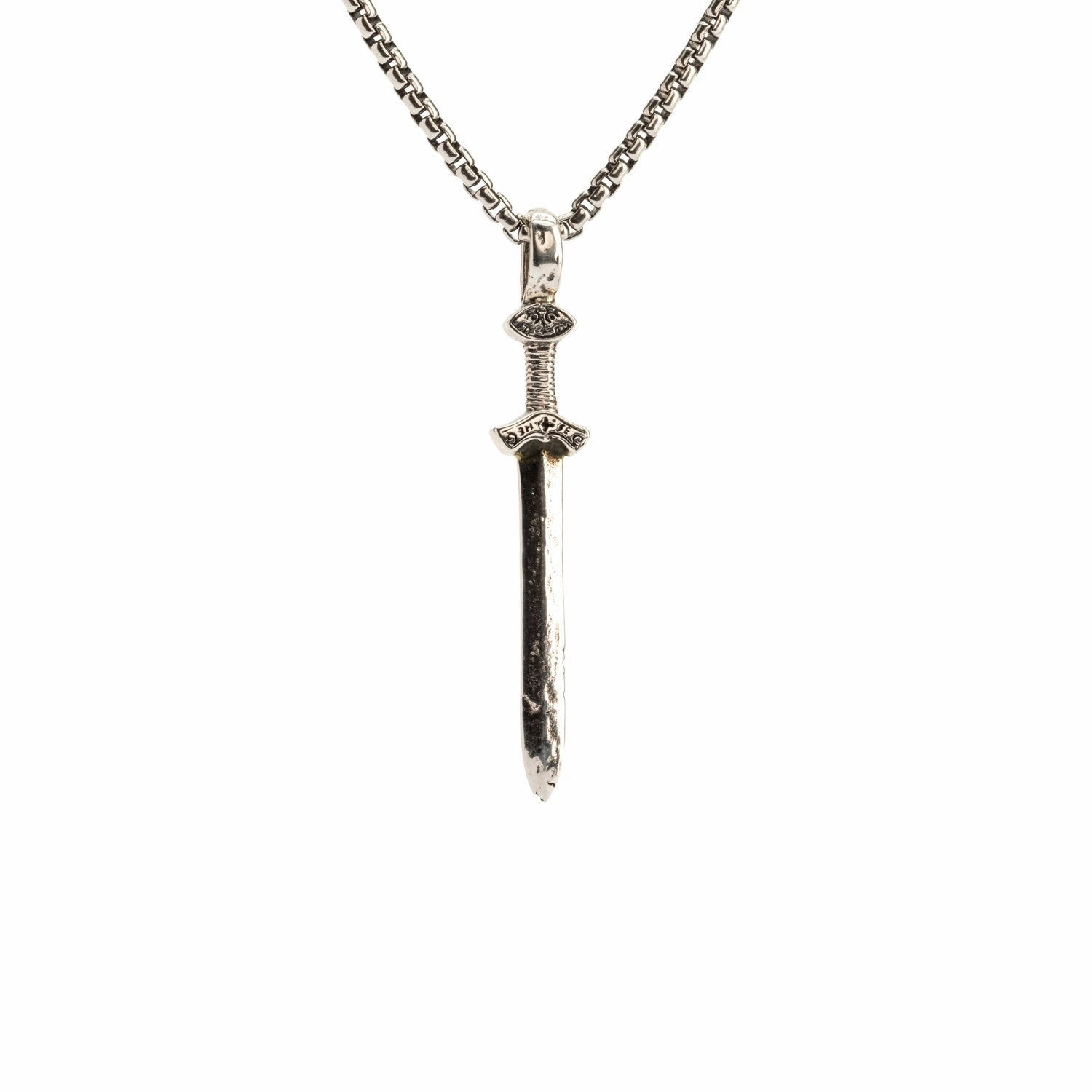 Silver or Silver and Bronze Viking Sword Pendant Small