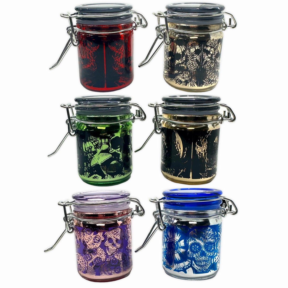 Small Metallic Glass Storage Jar - 6 Pieces Per Retail Ready Display 25060