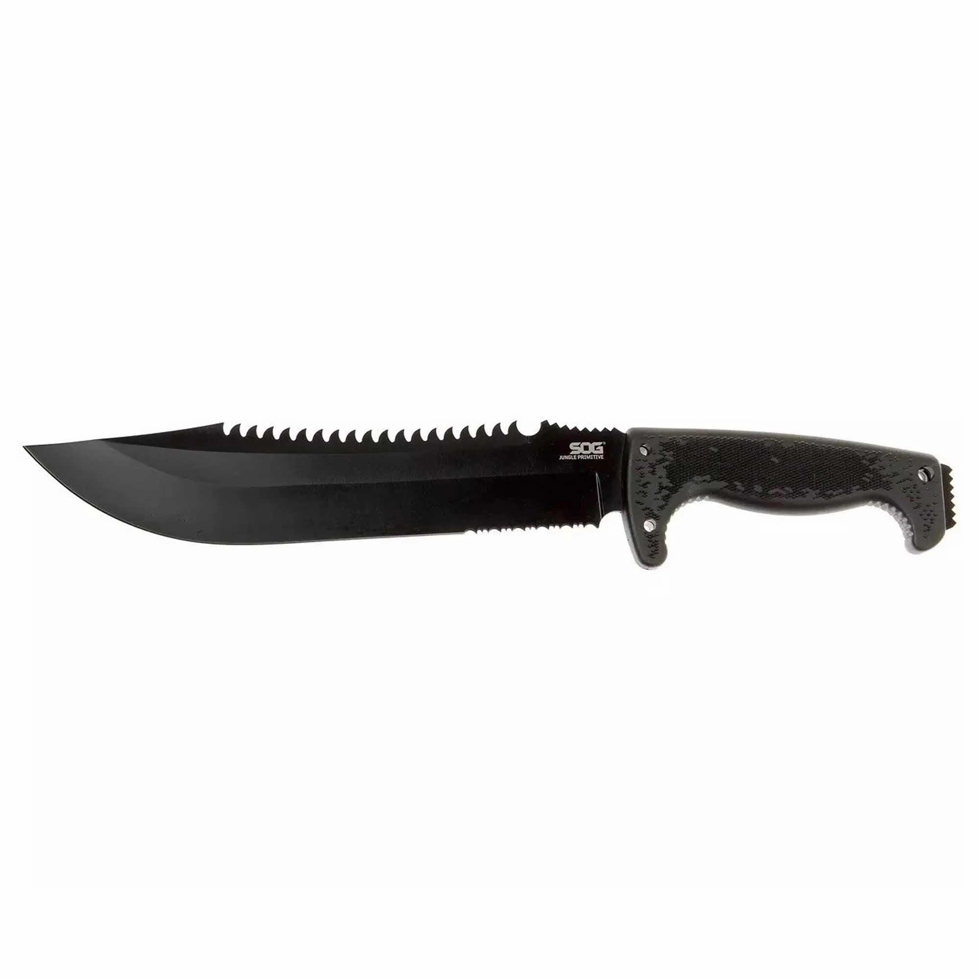 SOG Knife - Jungle Primitive Partially Serrated Steel Blade with Sheath | F03TN-CP