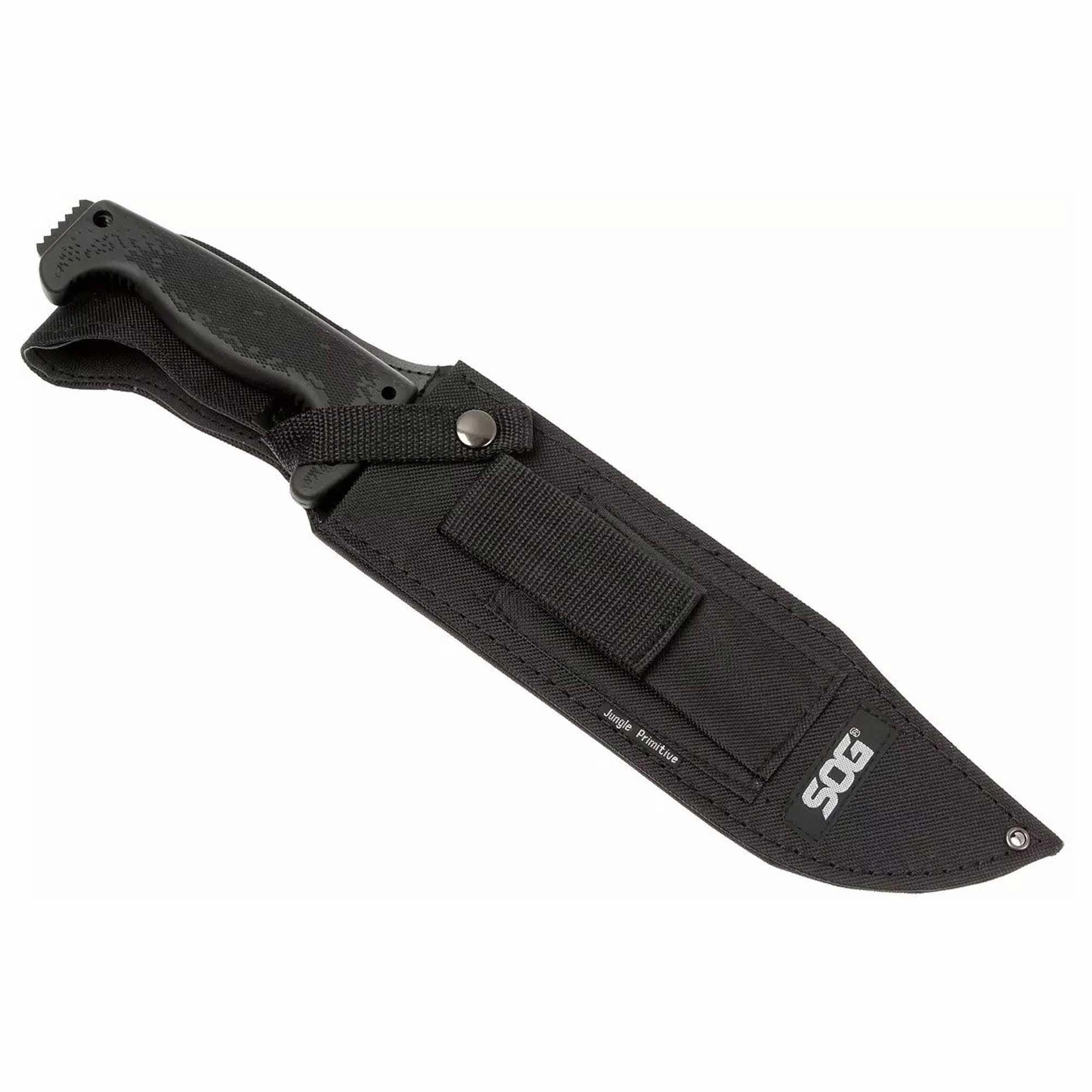 SOG Knife - Jungle Primitive Partially Serrated Steel Blade with Sheath | F03TN-CP