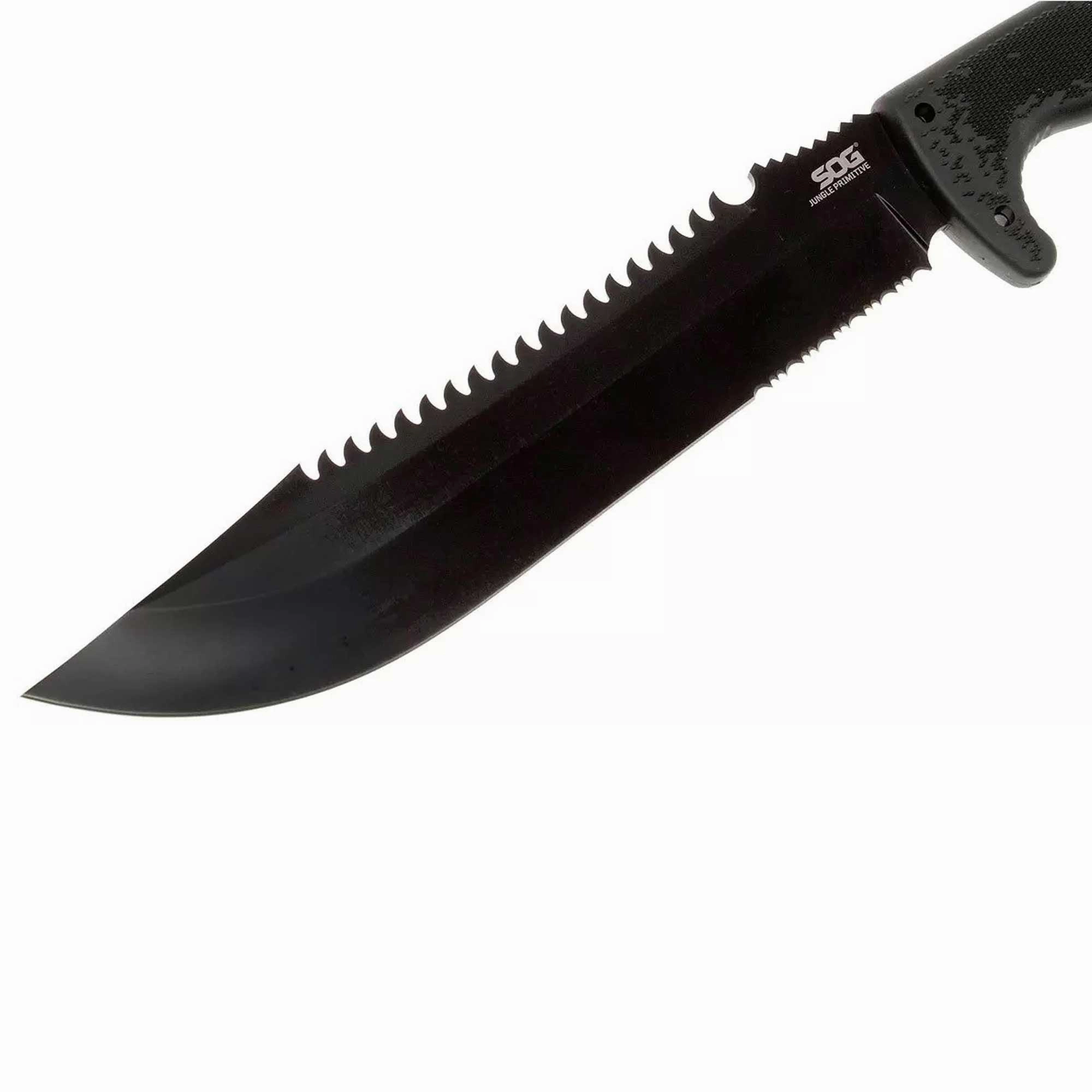 SOG Knife - Jungle Primitive Partially Serrated Steel Blade with Sheath | F03TN-CP