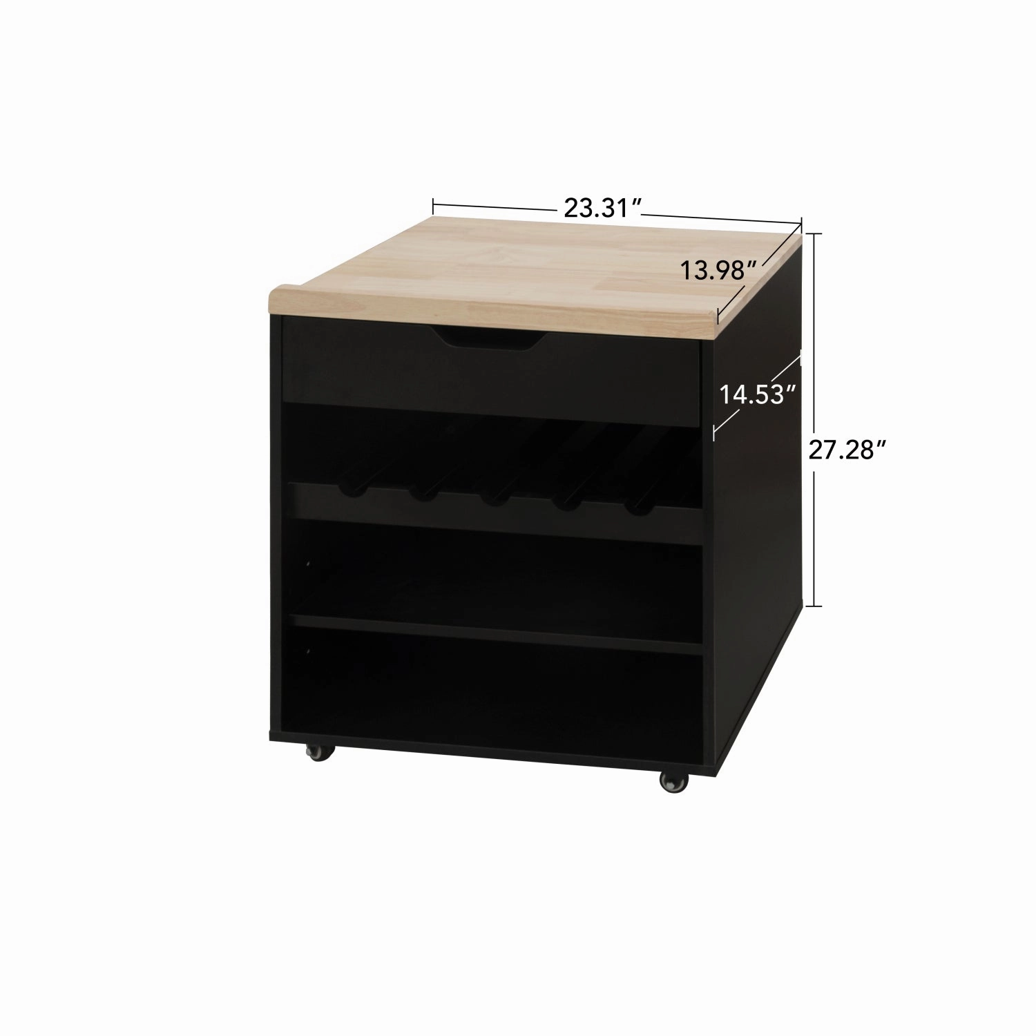 Streamdale Black Kitchen Pantry Cabinet w/ Rattan Doors & Microwave Stand
