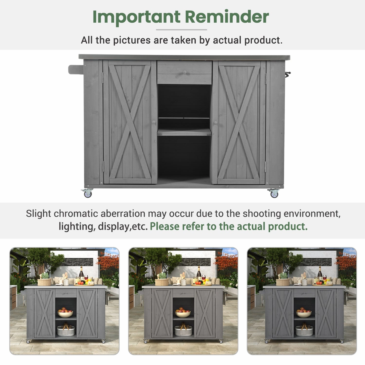 Streamdale Outdoor Kitchen Island - Fir Wood, Stainless Top