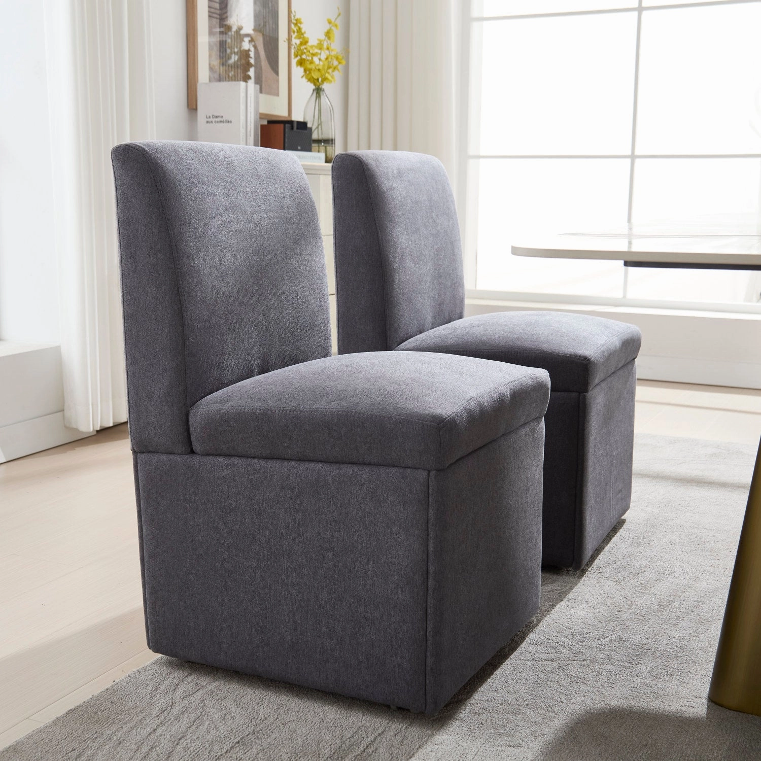 Streamdale Swivel Dining Chairs Set of 2, Rolling Kitchen Chairs