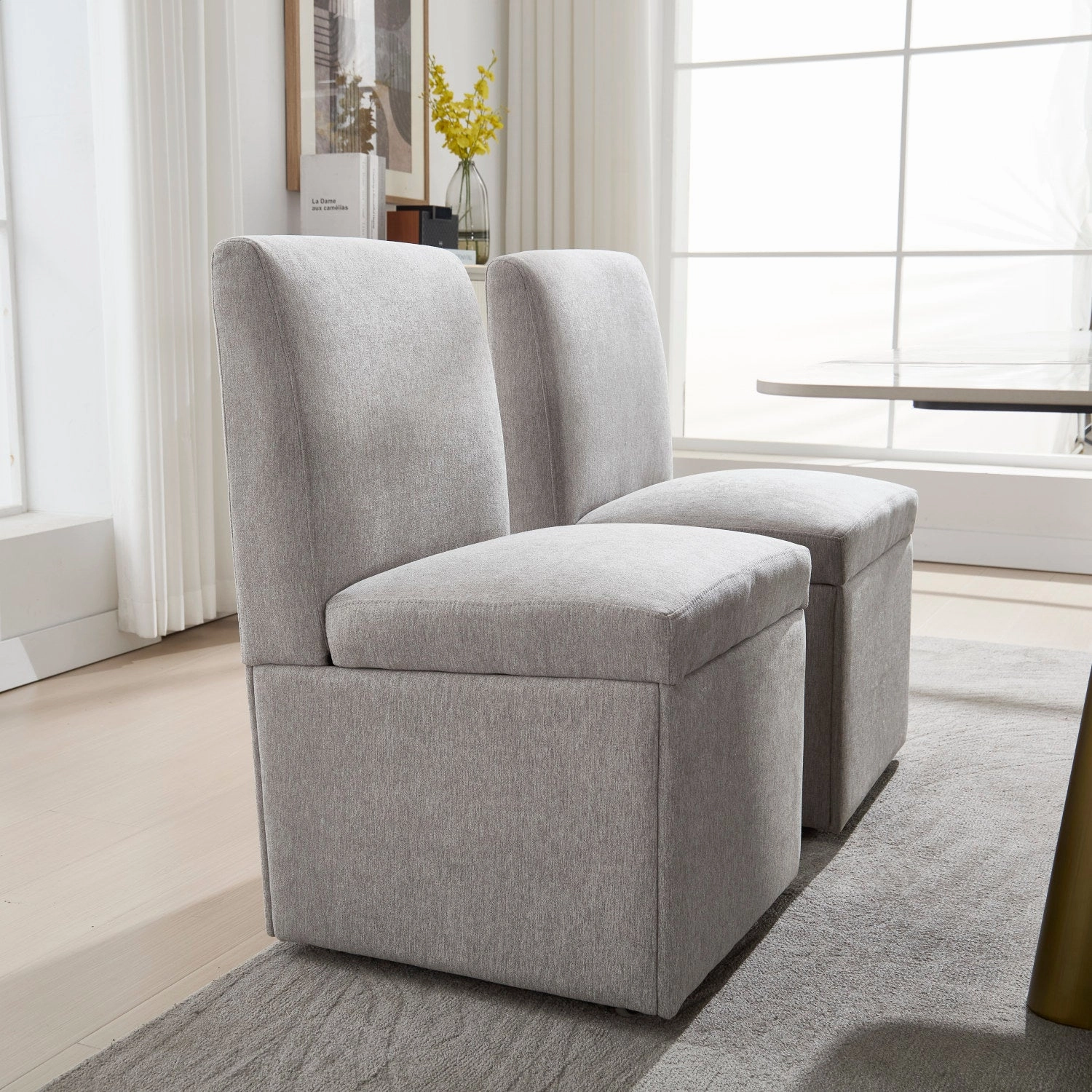 Streamdale Swivel Dining Chairs Set of 2, Rolling Kitchen Chairs