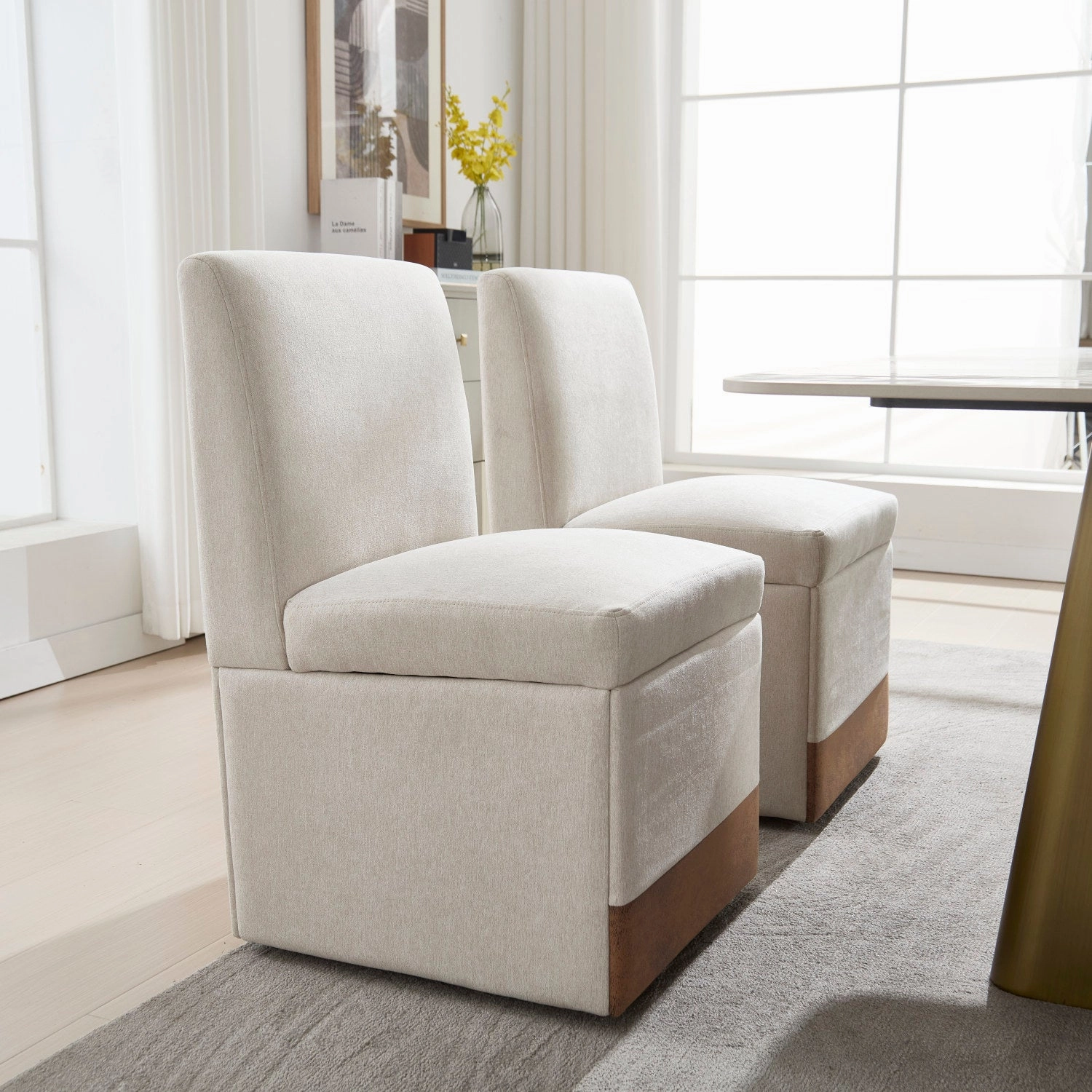Streamdale Swivel Dining Chairs Set of 2, Rolling Kitchen Chairs