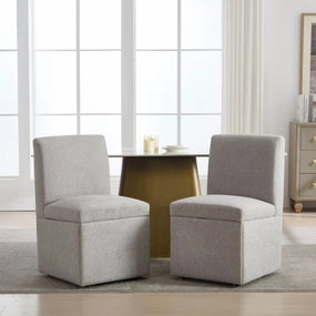 Streamdale Swivel Dining Chairs Set of 2, Rolling Kitchen Chairs