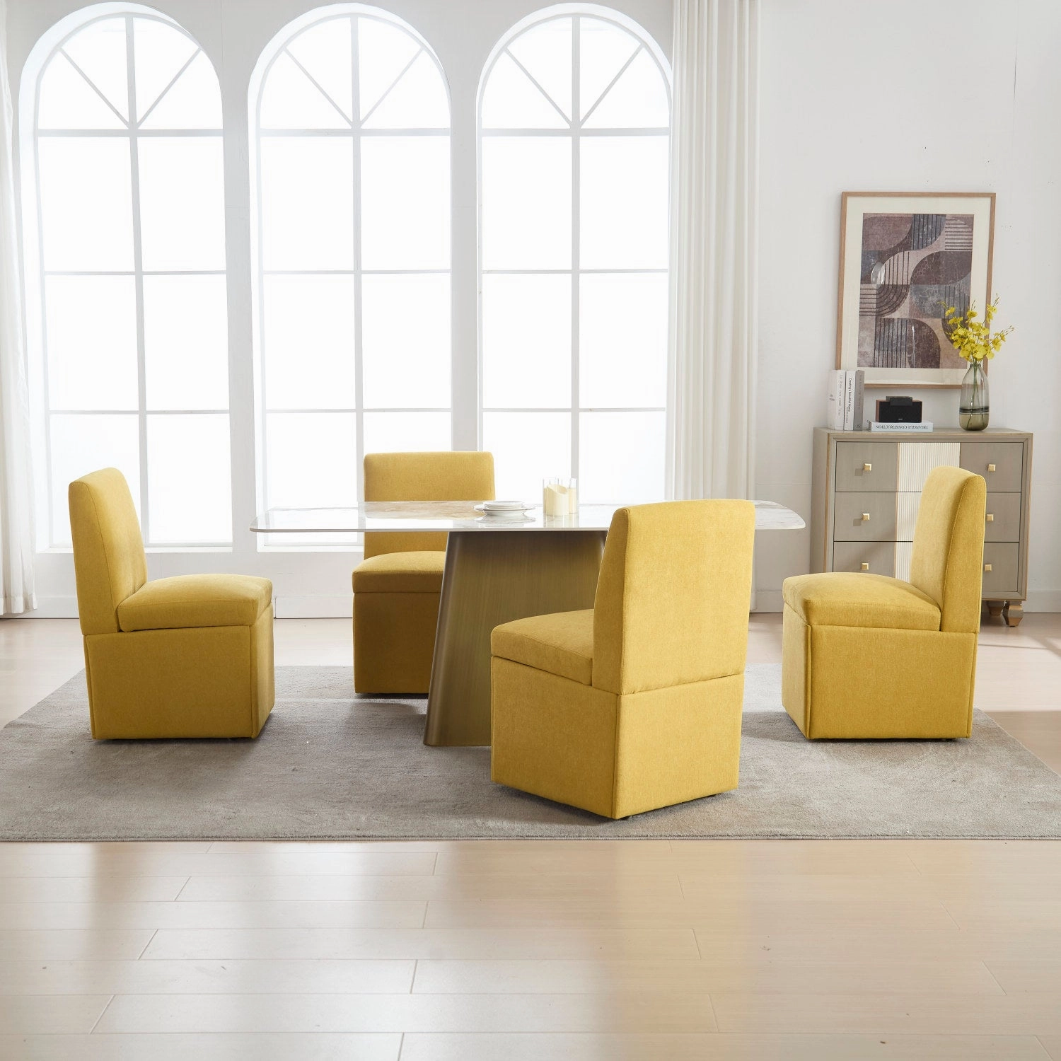 Streamdale Swivel Dining Chairs Set of 2, Rolling Kitchen Chairs