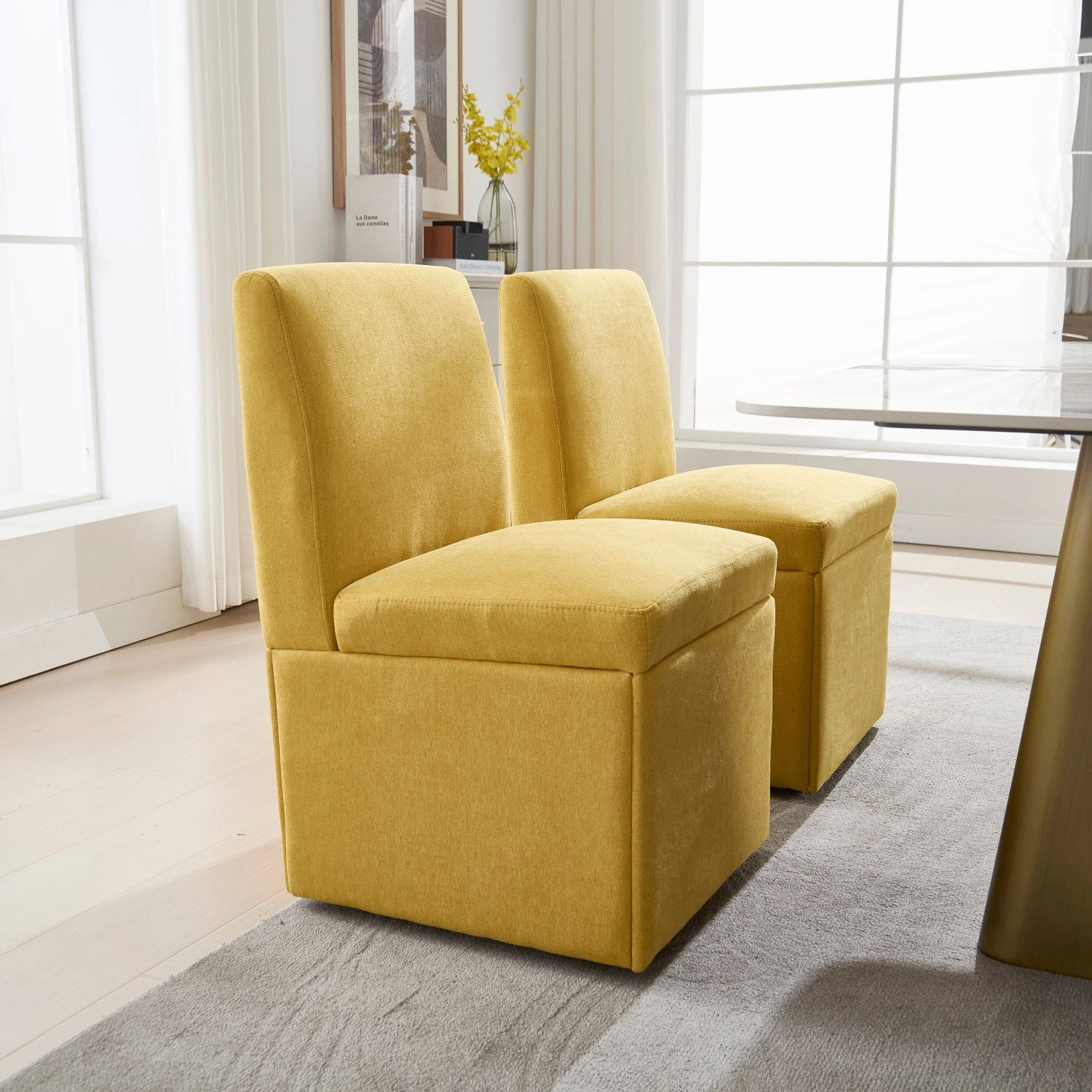 Streamdale Swivel Dining Chairs Set of 2, Rolling Kitchen Chairs