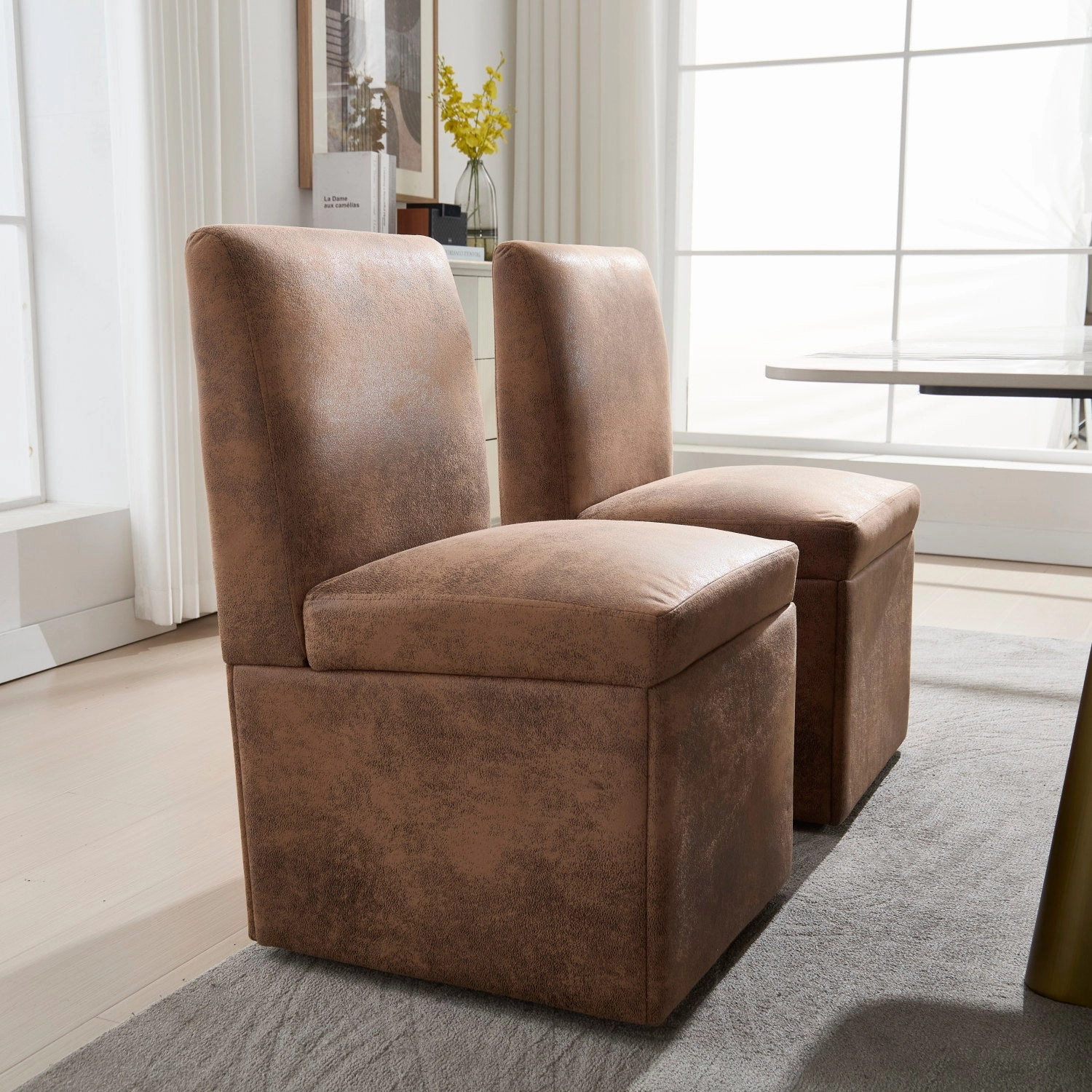 Streamdale Swivel Dining Chairs Set of 2, Rolling Kitchen Chairs