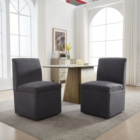 Streamdale Swivel Dining Chairs Set of 2, Rolling Kitchen Chairs