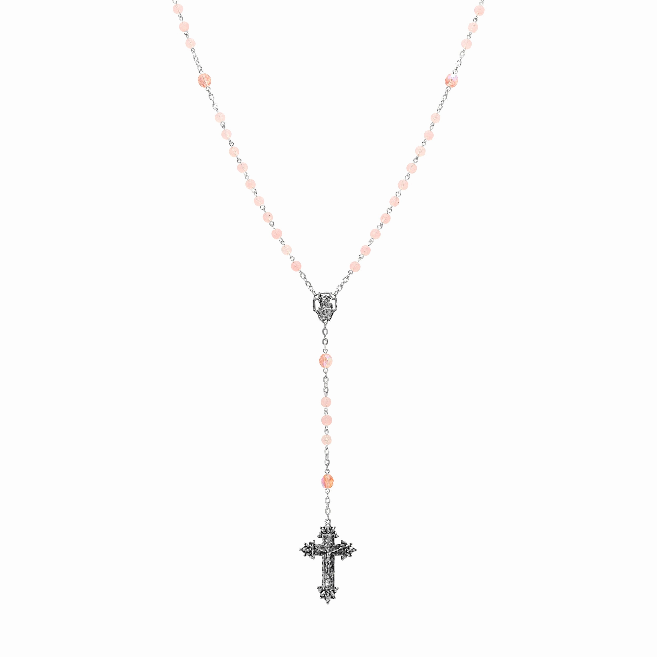 Symbols Of Faith Beaded Crucifix Rosary Necklace