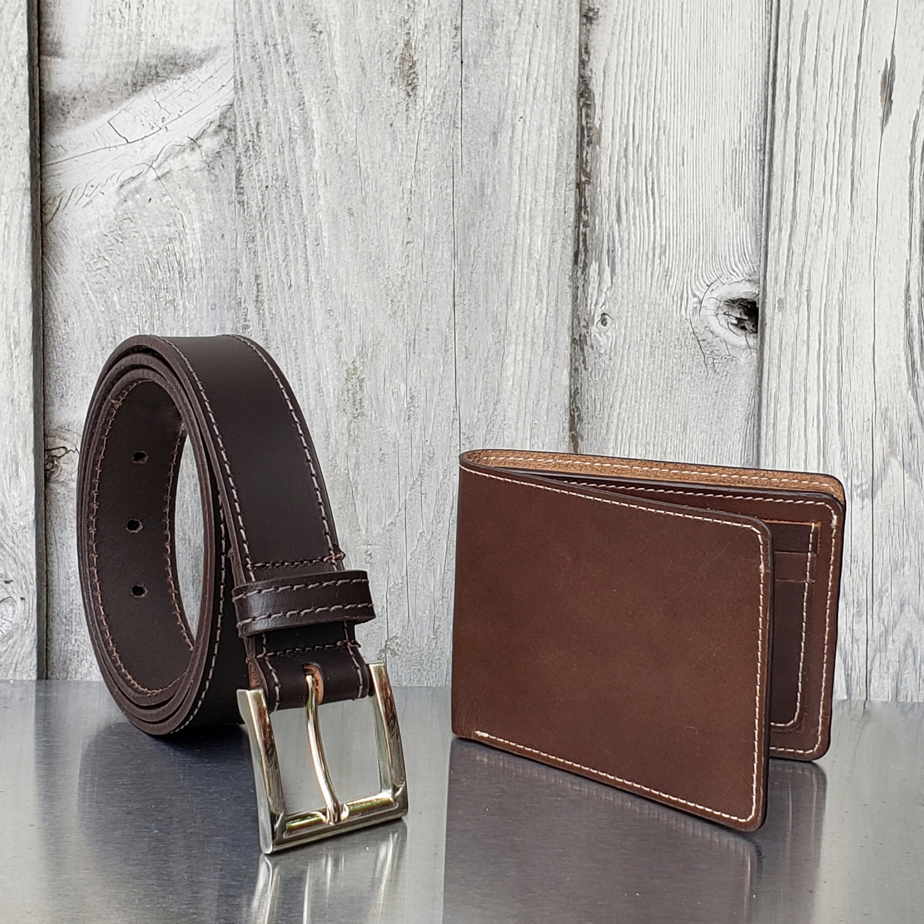 The Milestone Belt   Wallet - Men's Leather Belt and Wallet Gift Set