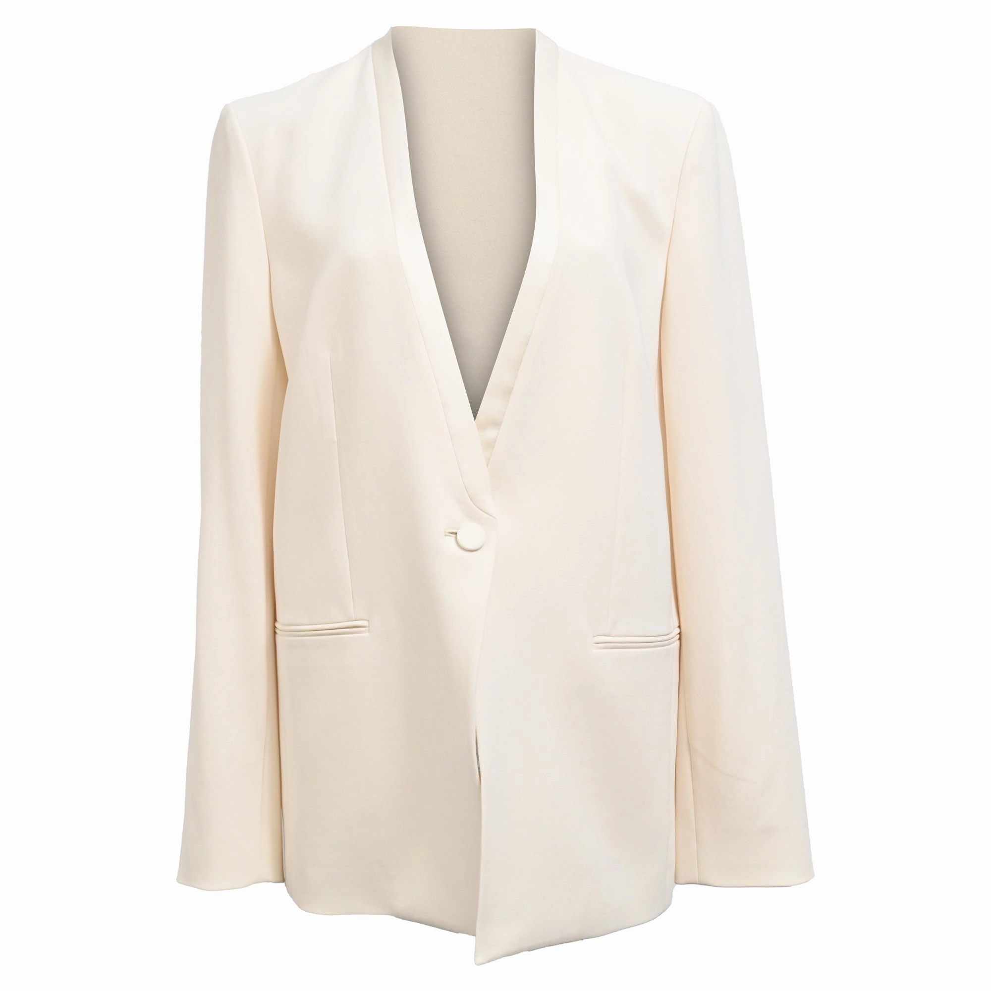 Theory Tuxedo Jacket in White Triacetate