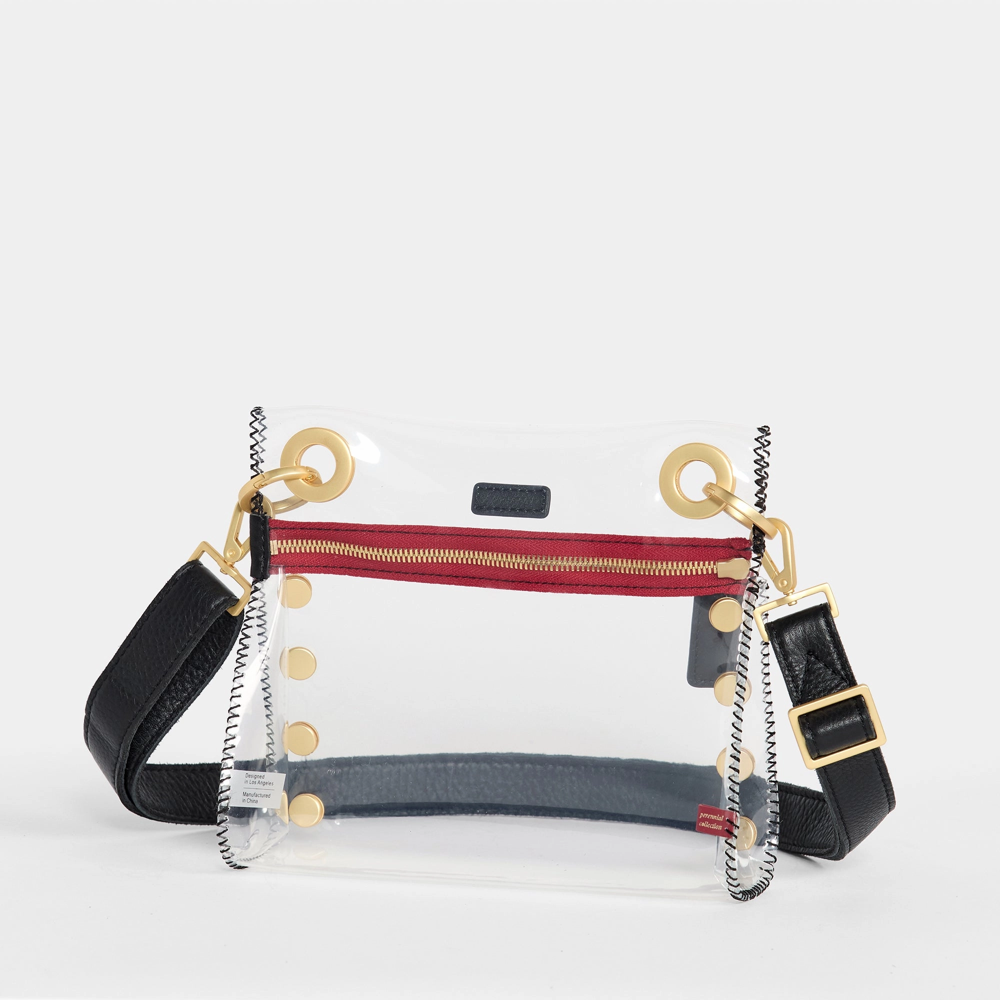 Tony | Clear Black/Brushed Gold Red Zip | Sml