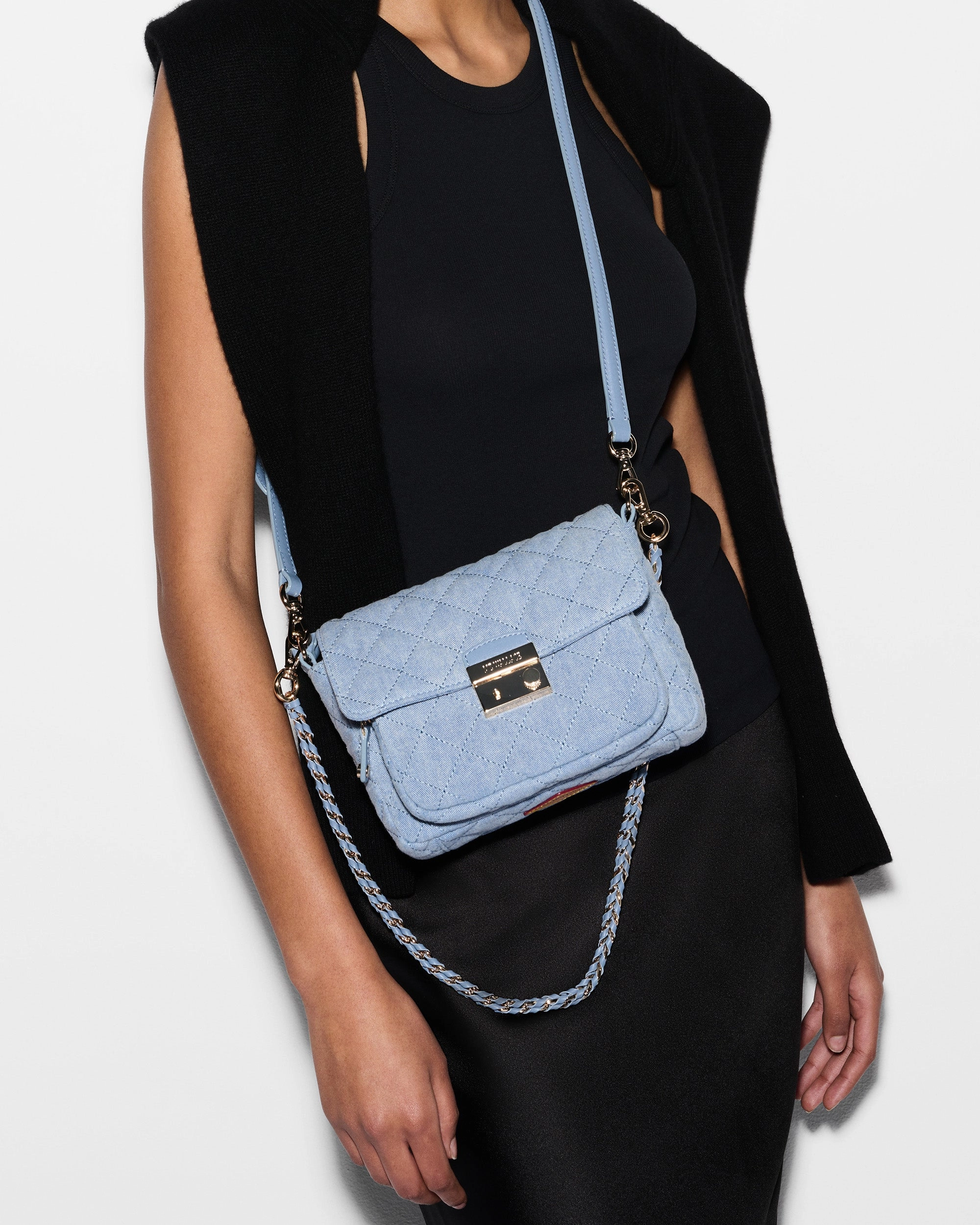True Light Denim Small Crosby Lock Crossbody
