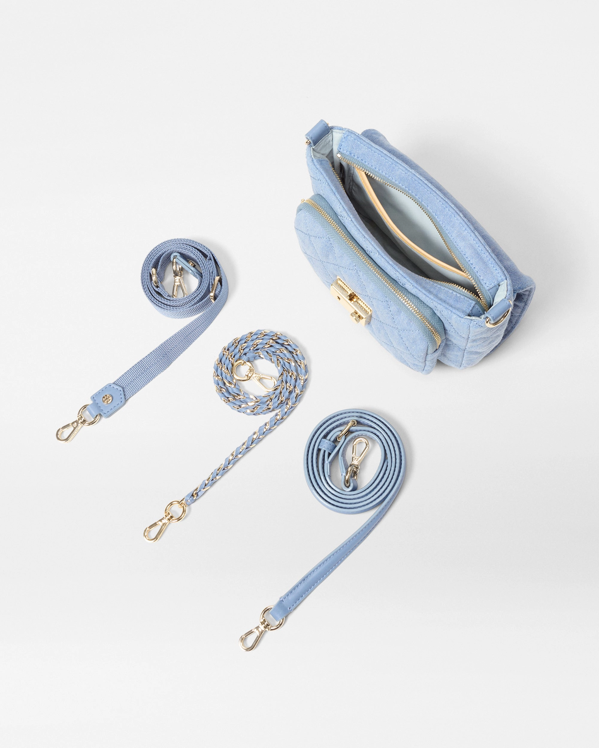 True Light Denim Small Crosby Lock Crossbody