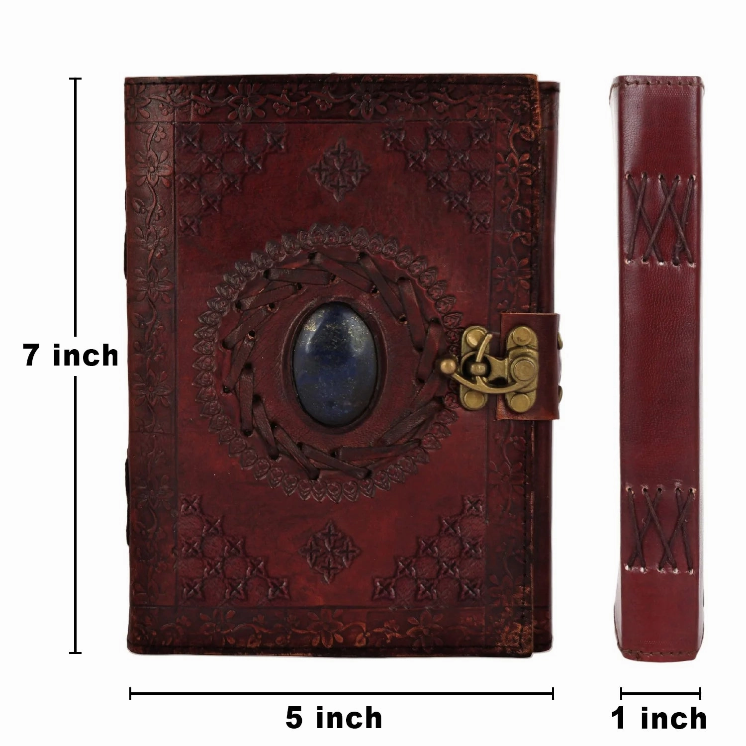Utopian Leather Journal with Semi-Precious Stone
