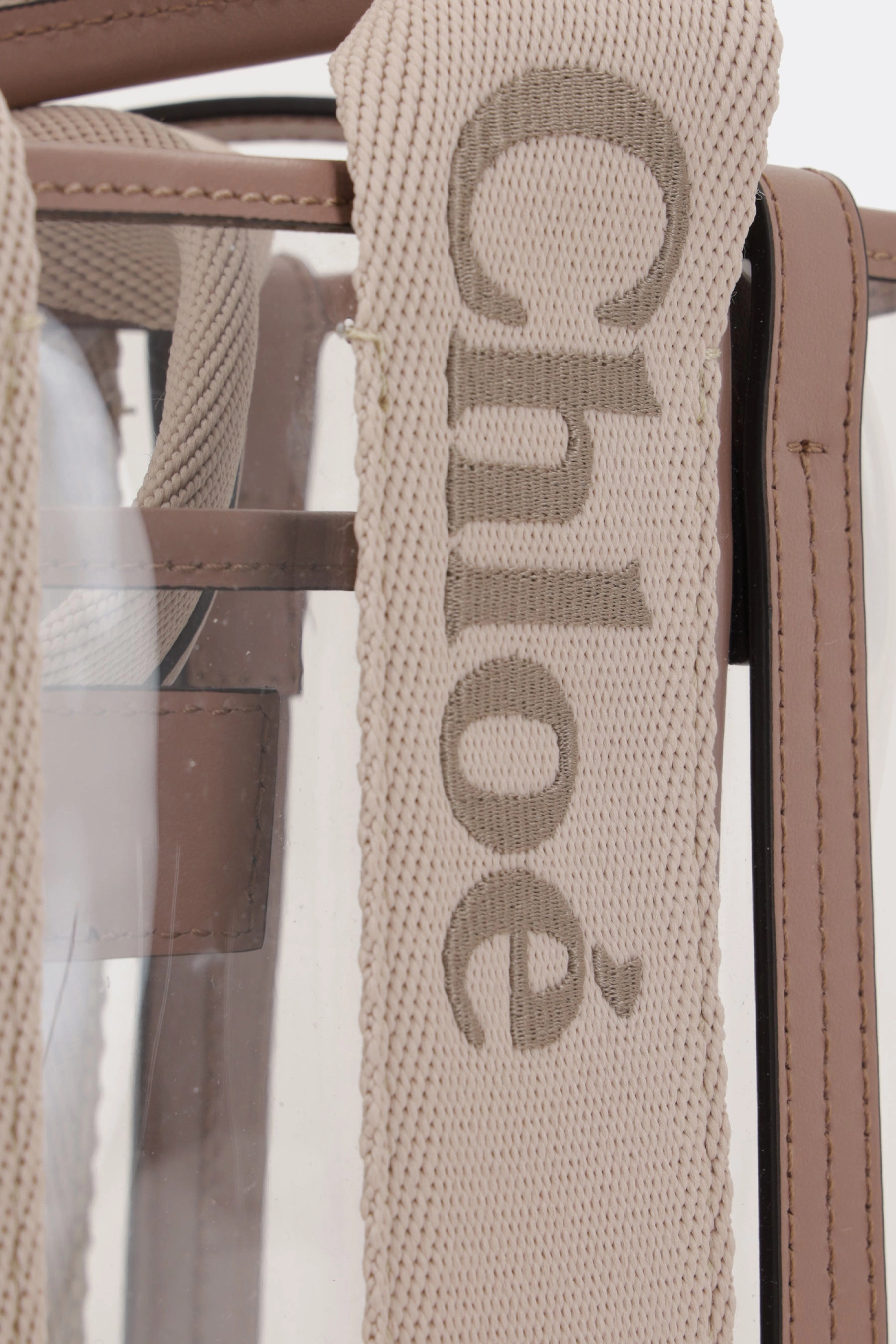 Woody small tote bag in rubber and leather