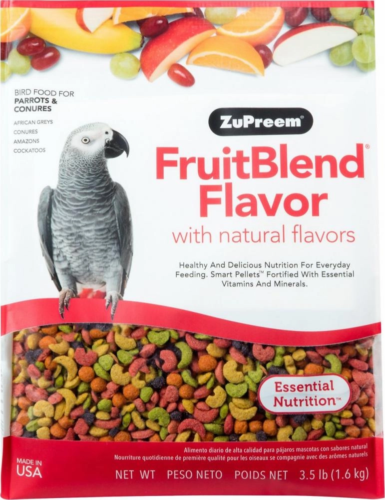 ZuPreem FruitBlend Flavor Food with Natural Flavors for Parrots and Conures